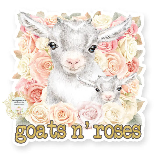 Goats N' Roses Vinyl Decal Sticker