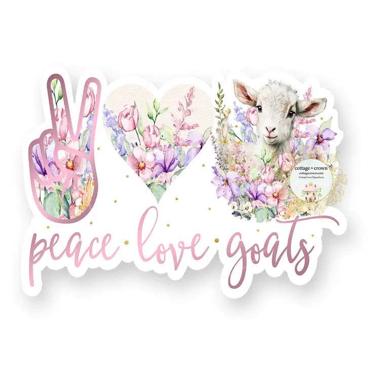 Peace Love Goats Vinyl Decal Sticker