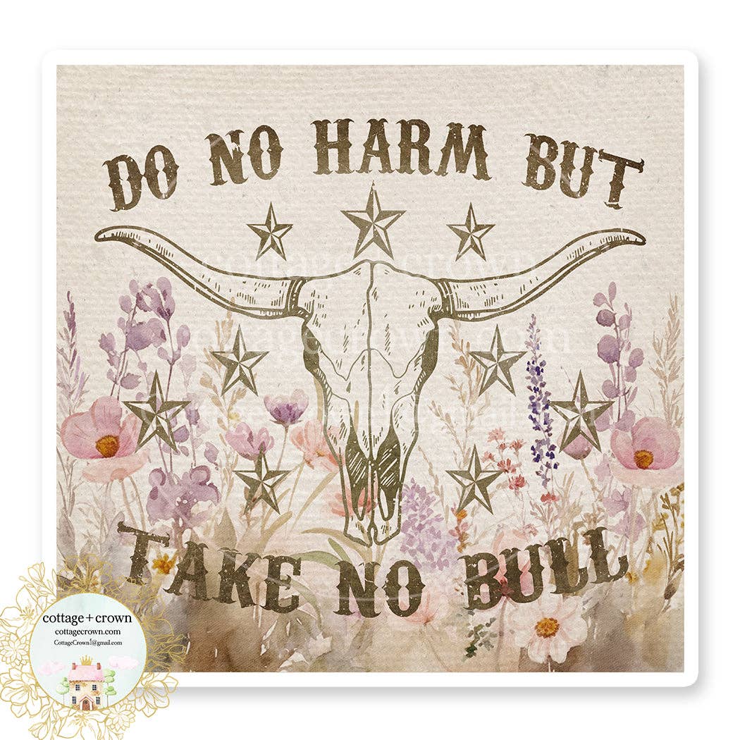 Do No Harm But Take No Bull Boho Vinyl Decal Sticker